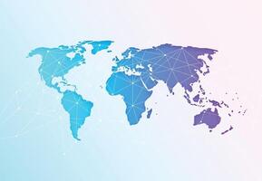 Global network connection. World map point and line composition concept of global business vector