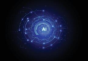 Artificial intelligence chipset on circuit board in futuristic concept technology artwork for web, banner, card, cover vector