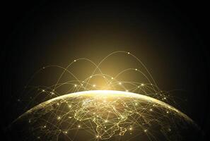 Global network connection. World map point and line composition concept of global business vector