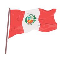 Peruvian flag on the white background. vector