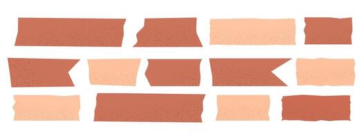 Torn Paper Tape Set with Grunge Texture vector