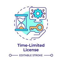 Time-limited license multi color concept icon. Business licensing, pricing model. Round shape line illustration. Abstract idea. Graphic design. Easy to use in infographic, presentation vector