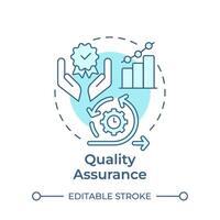 Quality assurance soft blue concept icon. Process streamline, operational efficiency. Round shape line illustration. Abstract idea. Graphic design. Easy to use in infographic, presentation vector