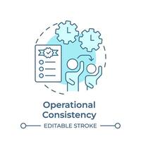 Operational consistency soft blue concept icon. Commercial excellence, product quality. Round shape line illustration. Abstract idea. Graphic design. Easy to use in infographic, presentation vector