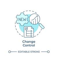 Change control soft blue concept icon. Product development, organization. Process mapping. Round shape line illustration. Abstract idea. Graphic design. Easy to use in infographic, presentation vector