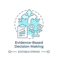 Evidence-based decision making soft blue concept icon. Product development, quality management. Round shape line illustration. Abstract idea. Graphic design. Easy to use in infographic, presentation vector