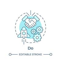 Do soft blue concept icon. Pdca cycle, project management. Business processes organization. Round shape line illustration. Abstract idea. Graphic design. Easy to use in infographic, presentation vector