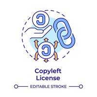 Copyleft license multi color concept icon. Copyright protection, intellectual property. Round shape line illustration. Abstract idea. Graphic design. Easy to use in infographic, presentation vector
