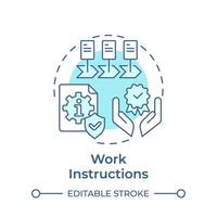 Work instructions soft blue concept icon. Organizational efficiency, document control. Round shape line illustration. Abstract idea. Graphic design. Easy to use in infographic, presentation vector