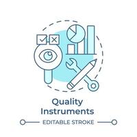 Quality instruments soft blue concept icon. Performance metrics, project management. Round shape line illustration. Abstract idea. Graphic design. Easy to use in infographic, presentation vector