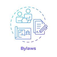 Bylaws blue gradient concept icon. Hoa management, property administration. Administrative service. Round shape line illustration. Abstract idea. Graphic design. Easy to use in infographic vector
