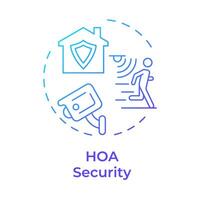 HOA security blue gradient concept icon. Surveillance system, public safety. Violation tracking. Round shape line illustration. Abstract idea. Graphic design. Easy to use in infographic, presentation vector