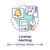 License alerting multi color concept icon. Notification bell, task accomplishment. Round shape line illustration. Abstract idea. Graphic design. Easy to use in infographic, presentation vector