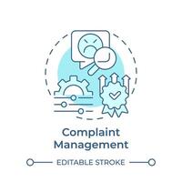 Complaint management soft blue concept icon. Customer service, quality standards. Round shape line illustration. Abstract idea. Graphic design. Easy to use in infographic, presentation vector