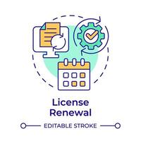 License renewal multi color concept icon. Subscription processing, access control. Round shape line illustration. Abstract idea. Graphic design. Easy to use in infographic, presentation vector
