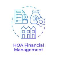 HOA financial management blue gradient concept icon. Administrative support, service. Round shape line illustration. Abstract idea. Graphic design. Easy to use in infographic, presentation vector