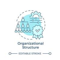 Organizational structure soft blue concept icon. Company organization, hierarchy pyramid. Round shape line illustration. Abstract idea. Graphic design. Easy to use in infographic, presentation vector