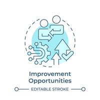 Improvement opportunities soft blue concept icon. Quality management. Processes organization. Round shape line illustration. Abstract idea. Graphic design. Easy to use in infographic, presentation vector