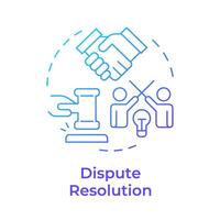 Dispute resolution blue gradient concept icon. Conflict management, meeting presentation. Round shape line illustration. Abstract idea. Graphic design. Easy to use in infographic, presentation vector