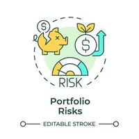 Portfolio risks multi color concept icon. Investment allocation, organization. Round shape line illustration. Abstract idea. Graphic design. Easy to use in infographic, presentation vector