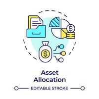 Asset allocation multi color concept icon. Investment plan, financial strategy. Round shape line illustration. Abstract idea. Graphic design. Easy to use in infographic, presentation vector