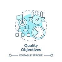 Quality objectives soft blue concept icon. Performance metrics, goal measure. Round shape line illustration. Abstract idea. Graphic design. Easy to use in infographic, presentation vector