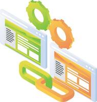 Hyperlink website page on screen vector