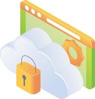 Website page Security on cloud storage vector