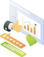 Data statistics on screen ranking vector