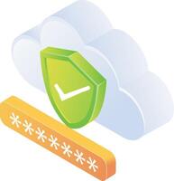 Cloud storage with password security vector