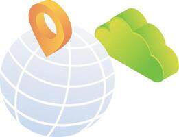 Cloud storage on browser world location vector