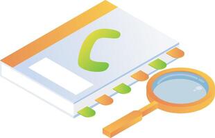 Phone book searching with magnifying glass vector