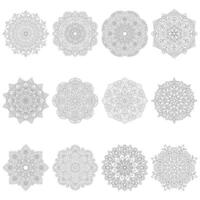 12 Set Simplicity Flower Mandala For colouring Book Page File vector