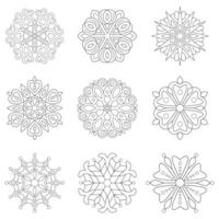 9 Coloring Book Mandala Design bundle file vector