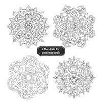 4 Simple Best Quality Mandala Design For colouring Book vector