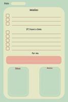 page template for diary in cute style on blue background vector
