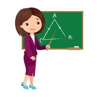 profession teacher explain lesson at blackboard vector