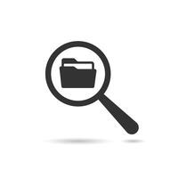 Search concept with folder icon. Data and information vector