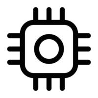 Simple Computer Chip icon. The icon can be used for websites, print templates, presentation templates, illustrations, etc vector