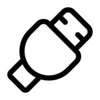 Simple Usb Cable icon. The icon can be used for websites, print templates, presentation templates, illustrations, etc vector