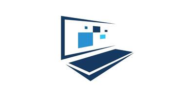 logo design computer, digital, technology, modern. logo design template, icon, symbol, creative, idea. vector