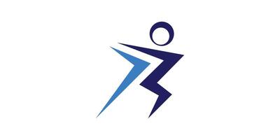 logo design of people running, runners, fast, speed, acceleration. logo design template, icon, symbol, , creative, idea. vector
