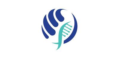 logo design combination of genetics and globe, science, experiment, lab, discovery. logo design template, icon, symbol, , creative, idea. vector