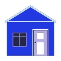 Cottage house exterior 2D linear cartoon object. Rural architecture. Small apartment building isolated line element white background. Country home facade color flat spot illustration vector