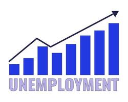 Unemployment rate rising infographic 2D linear cartoon object. Dismissal growth diagram isolated line element white background. Economic crisis increasing color flat spot illustration vector