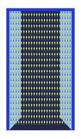 Vintage bead curtain on doorway 2D linear cartoon object. Hanging entrance cover isolated line element white background. Handmade decor for home interior color flat spot illustration vector