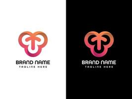 Modern T and cloud design for tech brands vector
