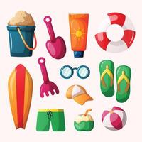 ready for summer element set vector