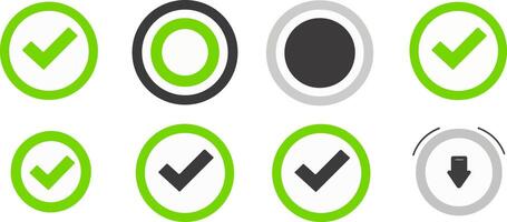 A set of green checkmark icons vector