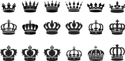 Silhouette Set of crowns vector